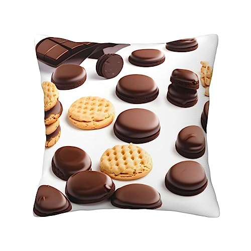 FRESQA Cookies Food - Funda de cojín universal para las cuatro estaciones, funda de almohada decorativa de poliéster suave