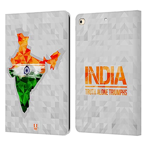 Étui portefeuille en cuir Apple iPad 9.7 2017 2018 avec motif de l'Inde