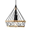 Lampe à Suspension Vintage,Lustres en corde de chanvre Rétro,Suspension Industrielle,Suspension en forme de diamant,Plafonniers,Suspension Créative,25 cm