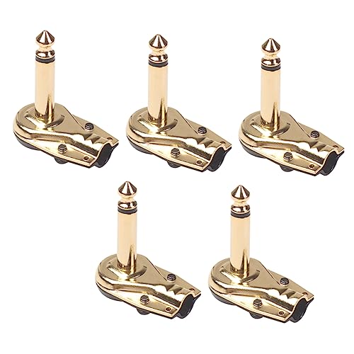 NULYLU 6.35mm Guitar Pedal Connector Cable 5pcs Patch Cables for Guitar Effect Pedal Gold Plated Compact Design