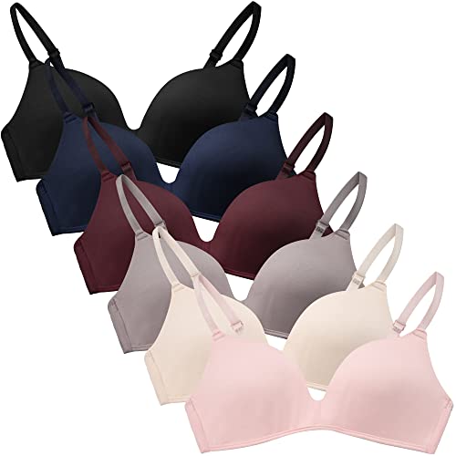 Happy Cherry Teens Girls Adjustable Training Bra Seamless Wireless Thin Padded Sports Bra for Big Kids 10-18 Years