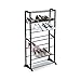 Acan Zapatero de Metal estantería Multiusos para Zapatos 7 estantes 55,5 x 25 x 95 cm Mueble Zapatero 7 baldas Color Negro