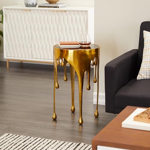 Image of Deco 79 Aluminum Metal Abstract Side Table 16 inch x 16 inch x 25 inch, Gold