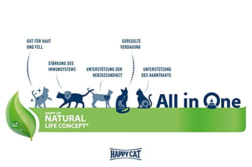 Happy Cat 70555M - Culinary Adult Atlantik Lachs M - Katzen-Trockenfutter für ausgewachsene Katzen und Kater - 10 kg