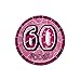Gifts 4 All Occasions Limited SHATCHI-690 60th Badge Glitz Pink Birthday Decorations Unisex Party Supply