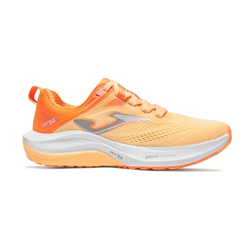 Joma Hispalis 25 Zapatillas Running, Naranja y Blanco, Malla Transpirable, Tecnología Phylon (Sistema Tallas Calzado EU, Adulto, Números, Mediano, 38)