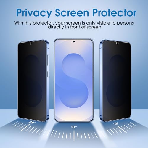 Image of amFilm OneTouch for Samsung Galaxy S25 6.2'' Privacy Screen Protector | Auto-Alignment, 30s Install, Bubble Free,Scratch & Drop Protection, Privacy Protection, Lens Protector, 2+2 Pack (S25-6.2'')
