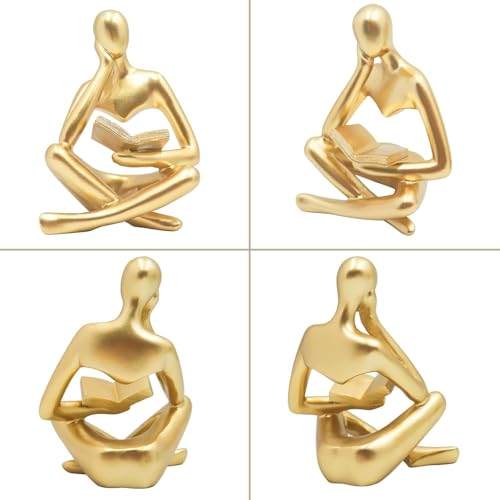 Figura Dorada Abstracta Pensador para Escritorio Decorativo miniatura 5