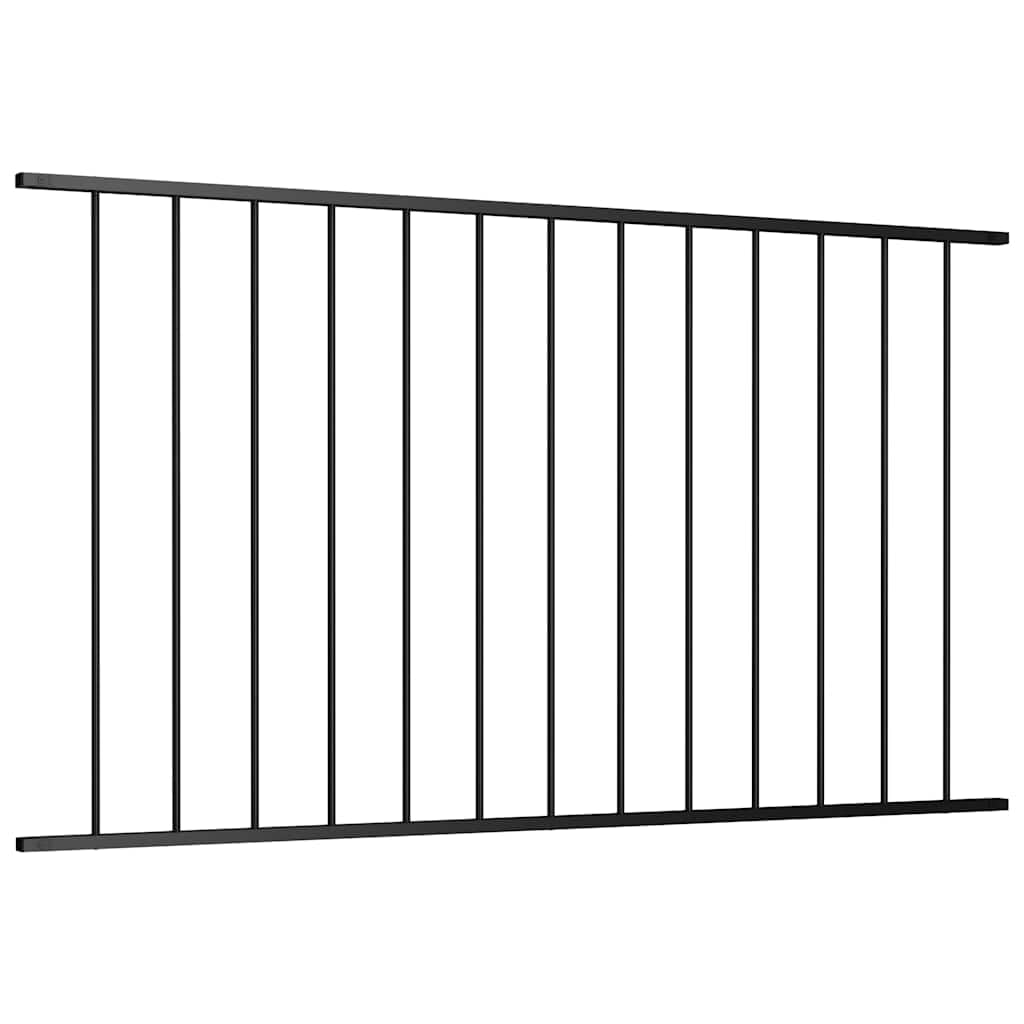 vidaXL Panel de Valla con Postes Cerca Cercado con Palos Vallado Pario Exterior Acero con Recubrimiento en Polvo Negro 1,7x1,25 m