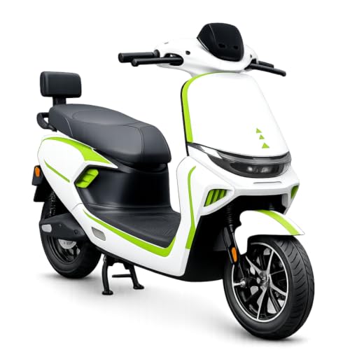 Image of Green Nine Low Speed Electric Scooter Non RTO with Portable Charger (80 KM - White) (80 KM)