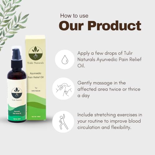 Image of Ayurvedic Pain Relief Oil, 100% Natural, Relieves Knee, Joint, Back & Muscle Pain, Fast Absorption, 10 Natural Actives