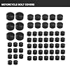 Motorcycle Bolt Covers Head Bolts Engine Toppers Caps Kit for Harley 2017-2025 Touring Road King Street Glide Electra Road Glides 2018-2025 Softail Fatbob Breakout (Black, Aluminum)