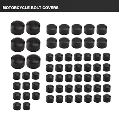 Motorcycle Bolt Covers Head Bolts Engine Toppers Caps Kit for Harley 2017-2025 Touring Road King Street Glide Electra Road Glides 2018-2025 Softail Fatbob Breakout (Black, Aluminum)