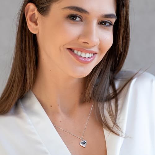 Small Silver Heart Necklace for Women - Hypoallergenic Dainty 925 Sterling Silver Heart Pendant on Delicate Chain2