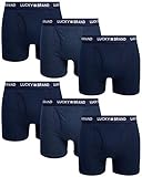 Lucky Brand Men's Underwear – Cotton Boxer Briefs (6 Pack), Size Large, All Navy