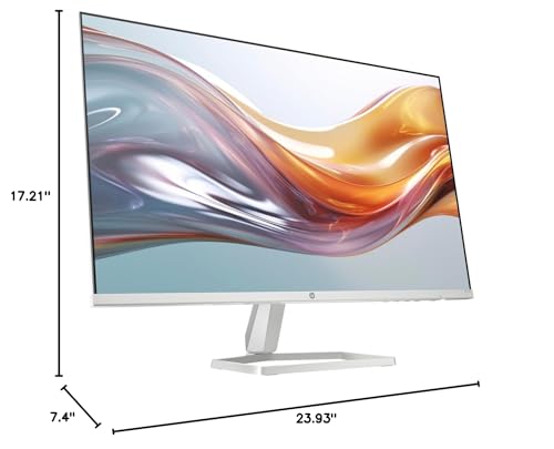 Image of HP Series 5 527sw Monitor 94F46AA#ABA Bundle with Docztorm Dock, 27 inch FHD IPS (1920x1080) Display, 2X HDMI, 1x VGA, Flicker-Free,White /Silver (2026 Model) (Pallet of 30 Units)