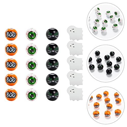 Cuentas de madera natural PRETYZOOM de 80 piezas para accesorios de joyería 2