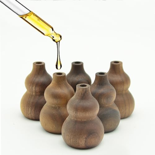 Difusores de aceite esencial de madera con forma de calabaza 2 piezas miniatura 7
