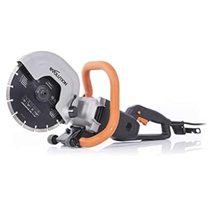 Evolution Power Tools R230DCT Disc Cutter, Concrete Saw, Cut Off Saw, For Cutting Concrete, Stone, Brick, Roof Tile & More – 2000W Motor, No Gas, 90 mm Cut, Incl Diamond Masonry Blade, 110V, 230mm