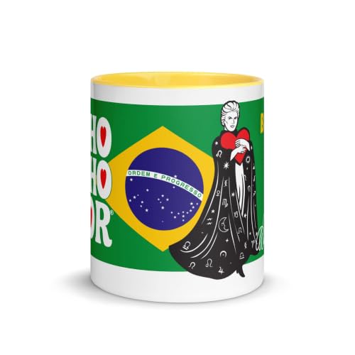 Walter Mercado BRAZIL Ceramic Coffee Mug 11oz Yellow - Novelty Country Pride Mug for Astrology Lovers - Official Licensed Merchandise - Lead-Free BPA-Free - Spiritual Gift for Fans