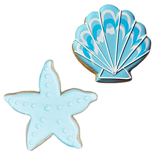 Summer Beach Cookie Cutter 2-Pc Set Made In Usa By Ann Clark, Starfish And Seashell #TOP1