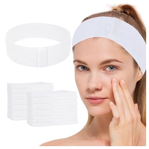 BREENHILL 150 Count Disposable Spa Facial Headbands with Convenient Closure,Stretch Facial Headwraps Soft for Facials Skincare Spa