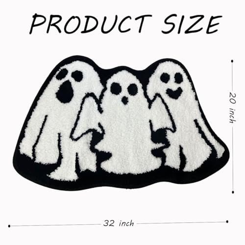 Casasphere Geister-Badezimmerteppich, Halloween-Badematte, rutschfester Badteppich, maschinenwaschbar, Gothic-Teppich, 78,9 x 50,8 cm… – Ansicht 2