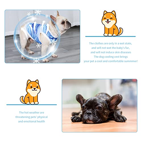 Nivofu Sommer Hundeshirt, Kühlwesten für Hunde, Weich Hund Kleidung, Hund Ärmellose Weste Atmungsaktiv, UV-Schutz Haustier T-Shirt, Blau Hemd für Kleine Mittelgroße Hunde Katze Haustier (M)