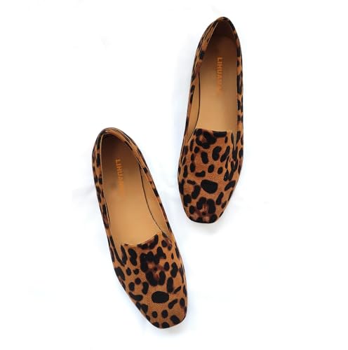 Image of Suede Loafers for Women Flat Shoes Slip On Casual Shoes Comfortable Soft
