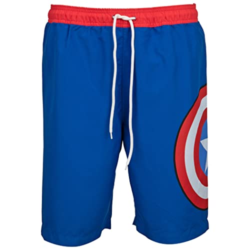 Captain America Shield Logo Board Shorts (XXLarge (44-46)) Blue3