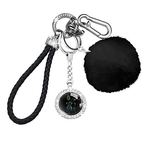 LANIY Llavero Bola De Pelo Ilusión Espacial Para El Colgante Del Totalizador Del Encanto Del Bolso Del Teléfono Del Anillo Del Llavero Del Coche 3x3cm Cover