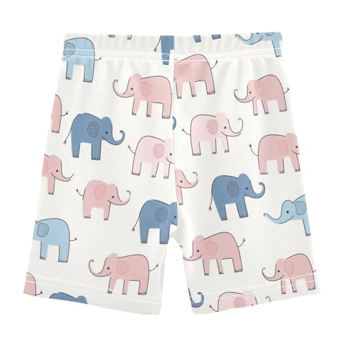 Colorful Cartoon Elephant Girls Shorts Elastic Waist Sports Shorts Girls Leggings Pants for 4-10 Years2