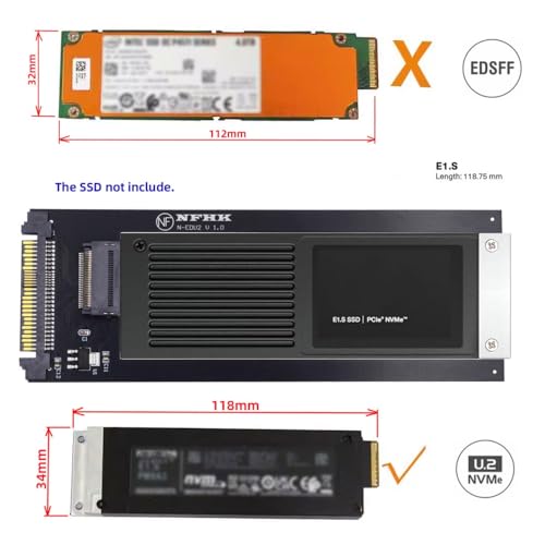 Adaptador CY U.2 SFF-8639 Host a PCI-E Ruler 1U GEN-Z EDSFF miniatura 7
