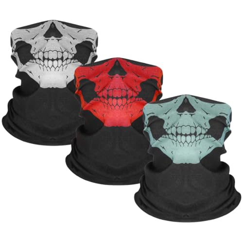 3 Piezas Pasamontañas Calavera, Máscaras de Terror, Calavera Máscaras de Terror Máscara de Cara Completa, para Moto Piscina equitación y por Hallowmas