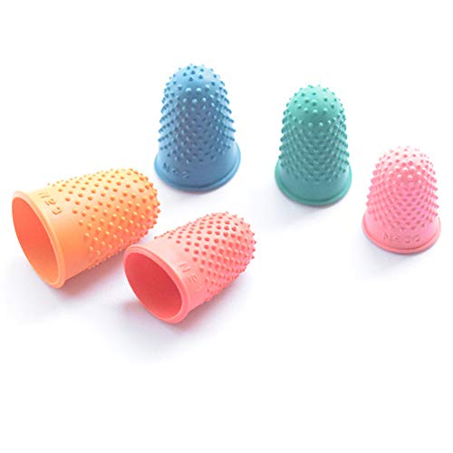 Shni 15621299342902 Thimble 5Pcs Craft Finger Tip Sewing Counting Protector Quilter Needlework Cone Rubber thumb #4