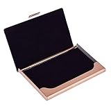 MaxGear Business Card Case Professional Business Card Holder Slim Stainless Steel Card Holder Personality Metal Name Card Holder for Men & Women Bronze Gold