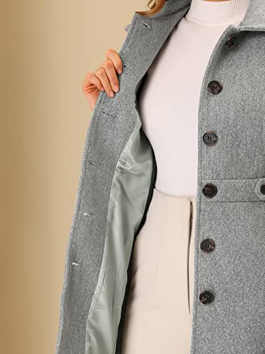 Image of Allegra K Women's Winter Classic Overcoat with Pockets Single Breasted Coat | Soft pea coat, Fully lined outerwear, Trendy, Fall office peacoat, Warm casual holiday everyday wear,