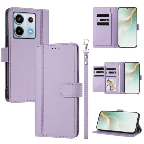 �X�}�z�P�[�X �Ή��@�� for Xiaomi Poco X6 5G,�Ή��@�� for Redmi Note 13 Pro 5G �X�}�z�P�[�X�y�E�H���b�g�f�U�C�� �f���A���J�[�h�X���b�g �L���b�V�� �t���b�v���X�^���h �����h�~�zPurple