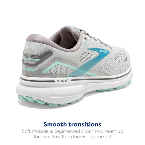 Brooks Brooks Women's Ghost 15 Neutral Running Shoe - Grey/Blackened Pearl/Blue - 5 Medium