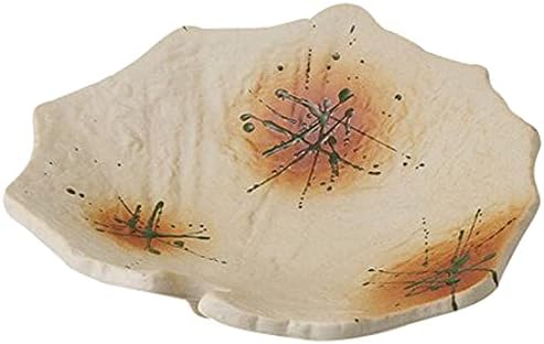 Set of 5 Fire Ash Duster Appetizer Plates, 7.5 x 7.1 x 1.8 inches (19 x 18 x 4.5 cm), 15.3 oz (440 g), Orientation, For Restaurants, Ryokan, Japanese Tableware, Restaurants, Commercial Use