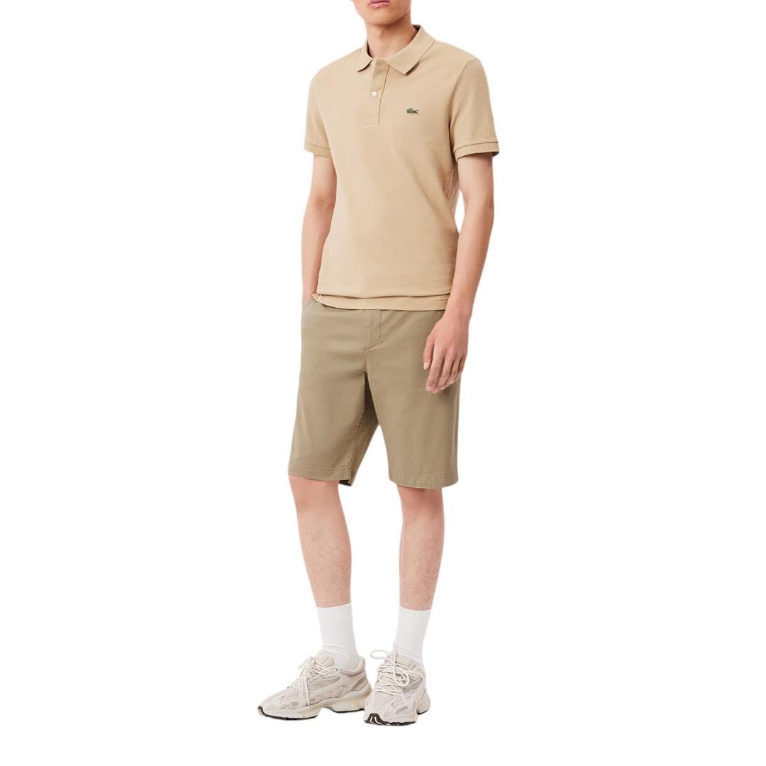 Lacoste Mens Slim Fit Stretch Cotton Chino Shorts, Lion, 30