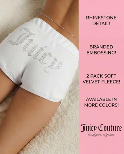 Image of Juicy Couture Women's 2-Pack Sleep and Lounge Velvet Fleece Dolphin Shorts