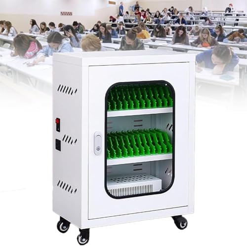 Stacja ładująca USB z zamykanymi drzwiami magnetycznymi, wieloma portami, kółkami, wyświetlaczem LED, zabezpieczeniem przed przegrzaniem, bezpieczne ładowanie urządzenia do szkół i biur