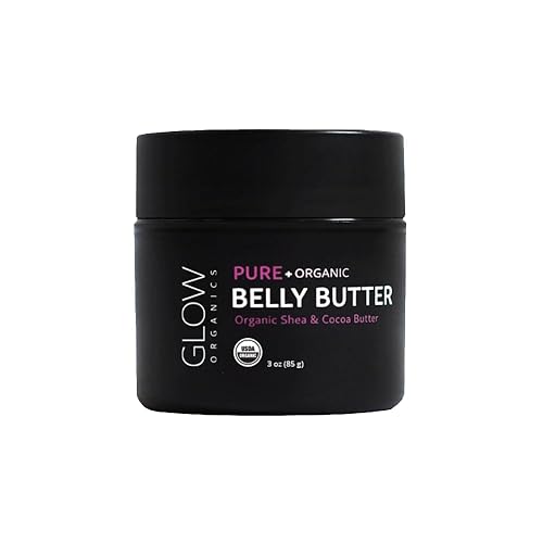 Glow Organics Mantequilla de vientre 100 orgánica evita estrías y reafirma la piel