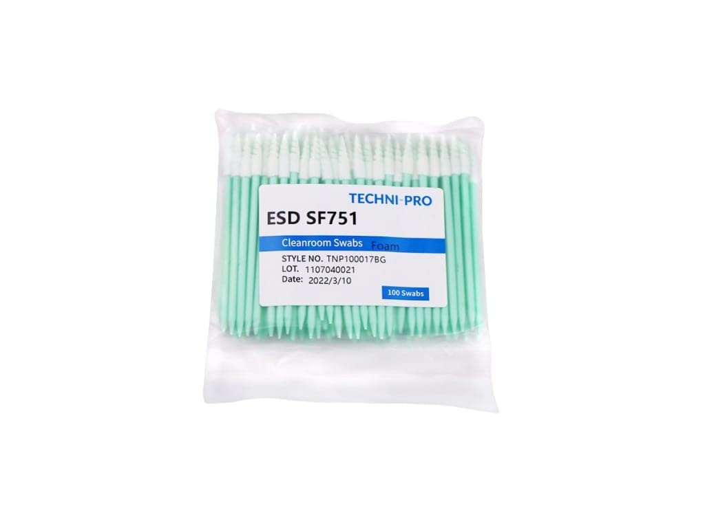Techni-Pro TNP100017BG - FSWB751 Cleanroom ESD Foam Swab, Static Dissipative Swab Poly Handle, 100/Bg