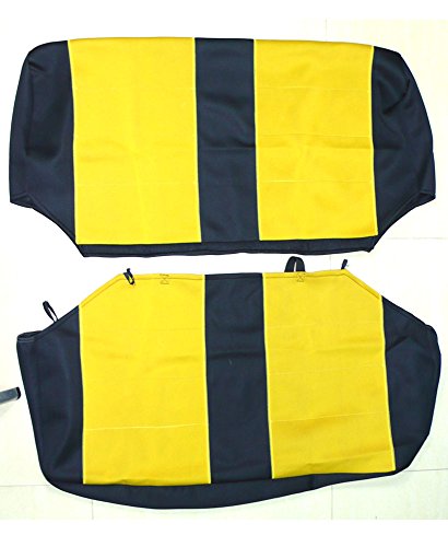 Gearflag Custom-Fit Neoprene Seat Covers For Wrangler Tj 1997-2002 | Full Set (Front + Rear Seats) | Yellow/Black Design #TOP4