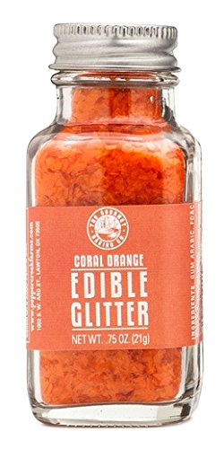 Pepper Creek Farms Edible Glitter, Orange Coral, 0.75 Ounce