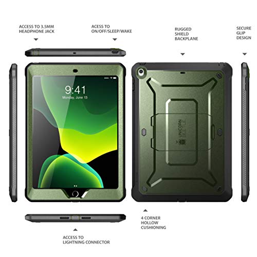 Image of SUPCASE Designed for iPad 10.2 2019 Case, [Unicorn Beetle Pro Series] with Built-in Screen Protector and Dual Layer Full Body Rugged Protective Case for iPad 7th Generation (Green)