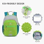 SKYSPER Toddler Backpack for Girls Boys Age 2-8, Cute Small Kids Backpack for Preschool Kindergarten and Travel, Green - Image 4