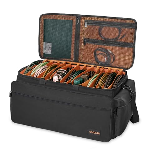 AKOZLIN Large Cable File Bag with 13 Detachable Dividers for DJ Gear, Sound Instrument Accessories